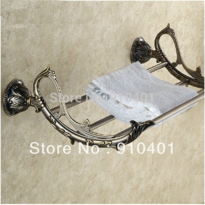 Wholesale And Retail Promotion Luxury Antique Bronze Wall Mounted Clothes Towel Racks Shelf Towel Holder Brass