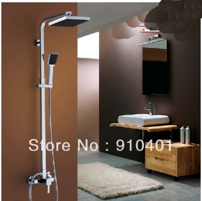 Wholesale And Retail Promotion Luxury Wall Mounted 8" Rain Shower Faucet Set Single Lever W/ Hand Shower Mixer
