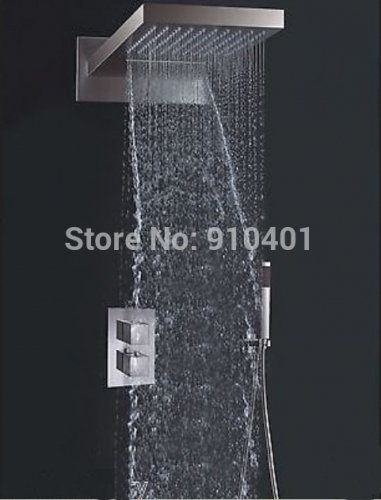 Wholesale And Retail Promotion Luxury Waterfall 22" Shower Head Thermostatic Valve Mixer Tap Hand Shower Chrome