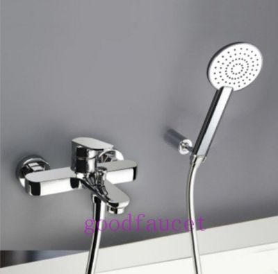 Wholesale And Retail Promotion NEW Home Chrome Brass Tub Shower Mixer Tap Wall Mounted Shower With Hand Shower