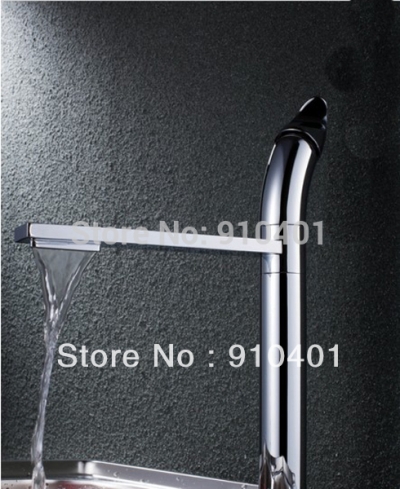 Wholesale And Retail Promotion NEW Modern Waterfall Bathroom Basin Faucet Single Lever Chrome Kitchen Mixer Tap