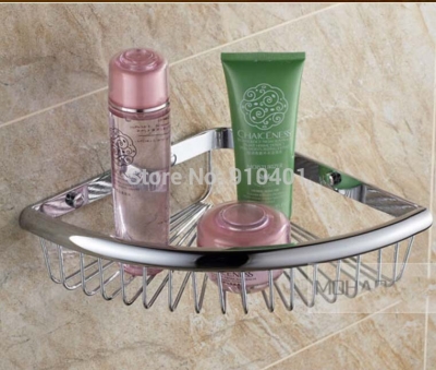 Wholesale And Retail Promotion NEW Polished Chrome Brass Bathroom Shelf Wall Mounted Corner Basket Shelf Holder