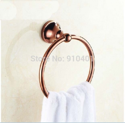 Wholesale And Retail Promotion Rose Golden Wall Mount Towel Rack Holder Round Towel Ring Hanger