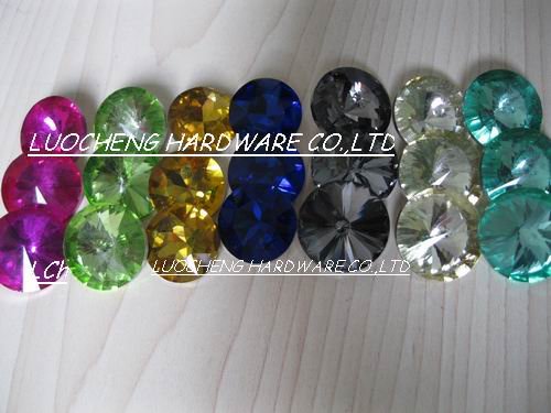 100PCS/LOT 18 MM SATELLITE HOLED GLASS BUTTONS CRYSTAL BUTTONS FOR SOFA OR CHAIR