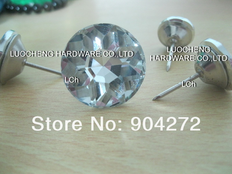 200PCS/LOT  DIAMOND FLOWER CRYSTAL NAIL BUTTONS 25MM GLASS BUTTONS FOR SOFA INDUSTRY OR OTHER DECORATION FILEDS