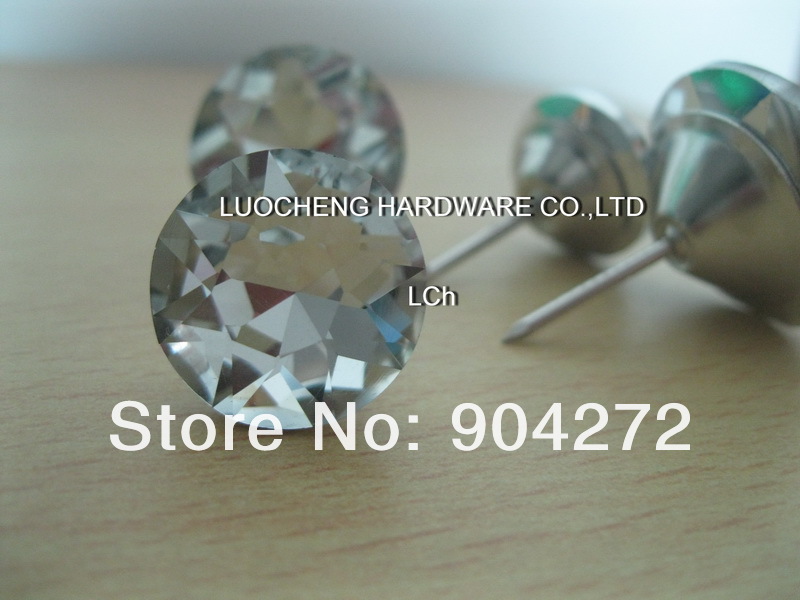 200PCS/LOT 30MM DIAMOND FLOWER NAIL  CRYSTAL  BUTTONS GLASS BUTTONS FOR SOFA INDUSTRY
