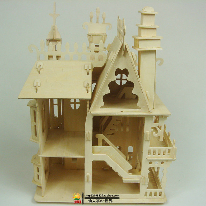 DIY Wooden 3D puzzles Angkor Dream Villa Educational Model Building  Classic European Style by hand