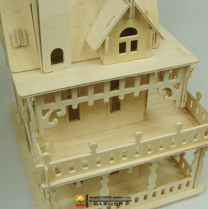 DIY Wooden 3D puzzles Angkor Dream Villa Educational Model Building  Classic European Style by hand