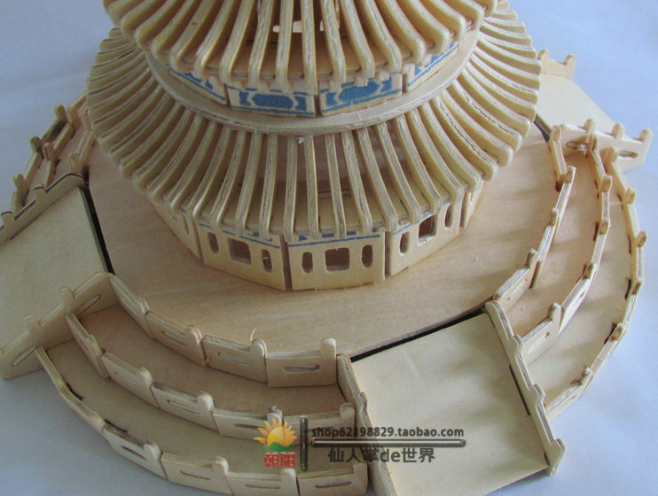 Wooden 3D puzzles beijing Temple of Heaven children educational toy building block