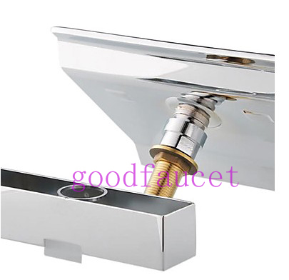 Luxury 5pcs big spout brass waterfall bathroom tub faucet mixer tap with hand sprayer chrome