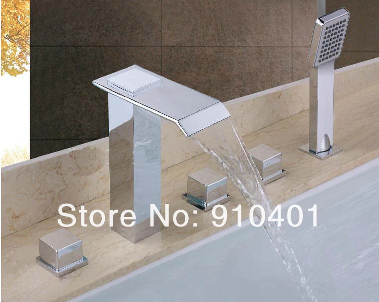 Wholesale And Promotion Luxury Widespread Chrome Brass Bathtub Faucet Deck Mounted With Handle Mixer Tap