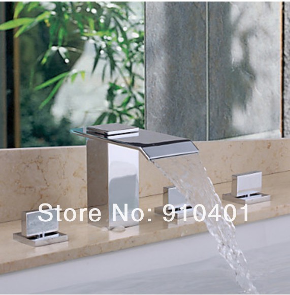Wholesale And Promotion New Chrome Finish Deck Mounted Bathroom Tub Faucet With Handle Shower Mixer Tap