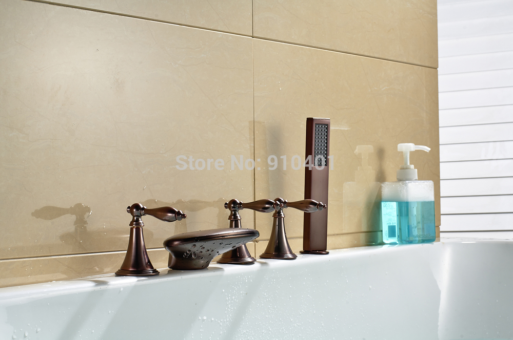 Wholesale And Retail Promotion Modern Style Red Oil Rubbed Bronze Deck Mounted Waterfall Bathtub Faucet Mixer