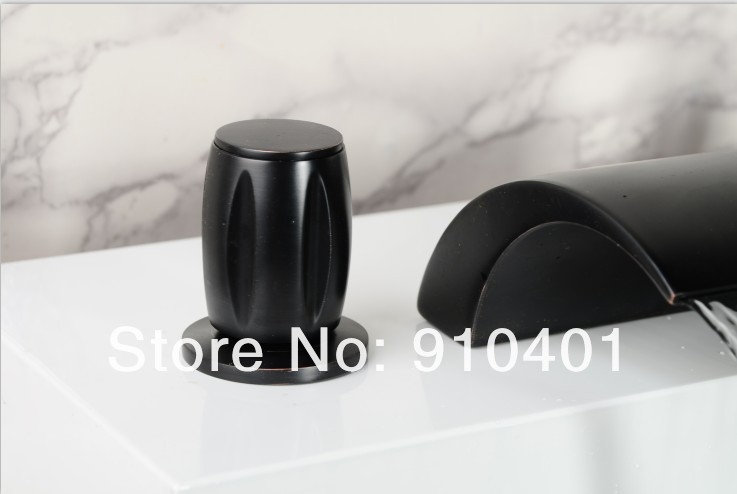 Wholesale And Retail Promotion NEW Oil Rubbed Bronze Roman Style Waterfall Bathroom Tub Faucet With Hand Shower