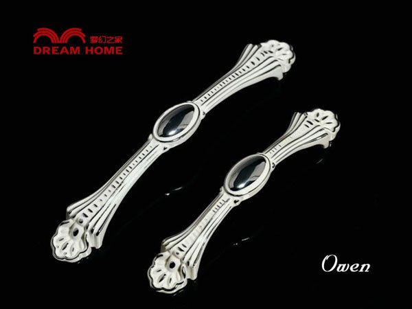 European classical ivory and chrome furniture handle palace big pull for drawer/cupboard/closet Free shipping