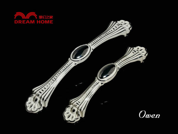 European classical ivory and chrome furniture handle palace big pull for drawer/cupboard/closet Free shipping
