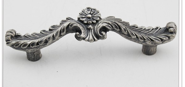 New classical European contracted style flower cupboard door drawer knobs ancient silver furniture handle/personality pulls