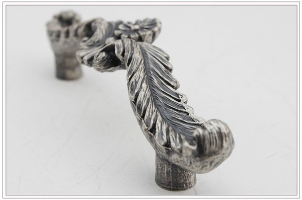 New classical European contracted style flower cupboard door drawer knobs ancient silver furniture handle/personality pulls