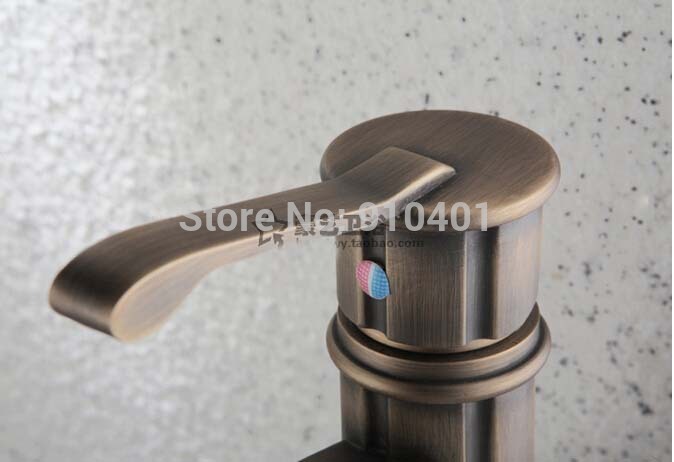 Wholesale And Retail Promotion Antique Brass Bathroom Basin Faucet Single Handle Art Carved Body Sink Mixer Tap