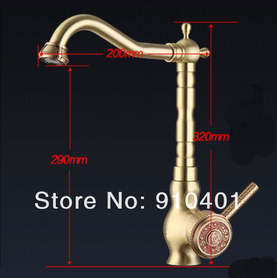 Wholesale And Retail Promotion  Antique Brass Bathroom Basin Faucet tap Swivel Spout Vanity Sink Mixer 1 Handle