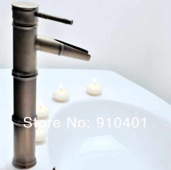 Wholesale And Retail Promotion Antique Bronze Bathroom Bamboo Shape Basin Faucet Waterfall Spout Sink Mixer Tap