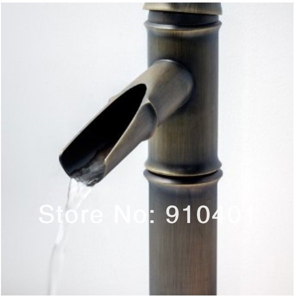 Wholesale And Retail Promotion Antique Bronze Bathroom Bamboo Shape Basin Faucet Waterfall Spout Sink Mixer Tap