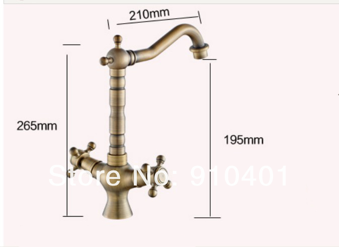 Wholesale And Retail Promotion Antique Bronze Bathroom Basin Faucet Dual Handles Sink Mixer Tap Swivel Spout