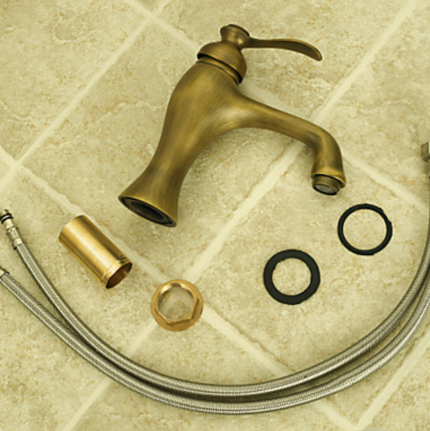 Wholesale And Retail Promotion  Centerset Antique Bronze Bathroom Single Handle Faucet Deck Mounted Mixer Tap