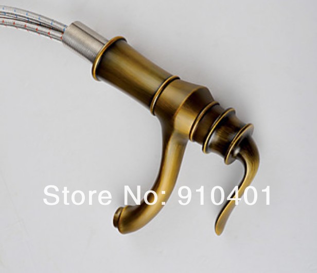 Wholesale And Retail Promotion Classic Antique Brass Bathroom Faucet Deck Mounted Single Handle Mixer Tap