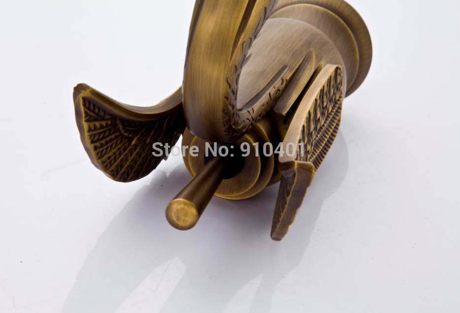 Wholesale And Retail Promotion Luxury Art Carved Bathroom Swan Faucet Single Handle Hole Vanity Sink Mixer Tap