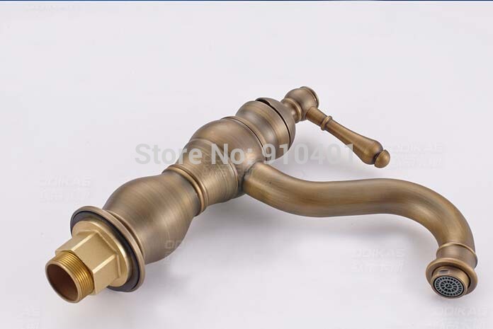 Wholesale And Retail Promotion Modern Antique Brass Bathroom Basin Faucet Single Handle Vanity Sink Mixer Tap