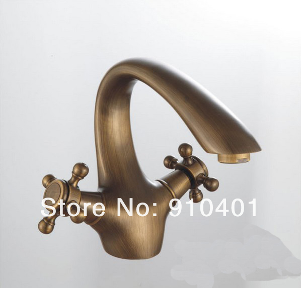 Wholesale And Retail Promotion Modern Antique Bronze Bathroom Basin Faucet Dual Cross Handles Sink Mixer Tap
