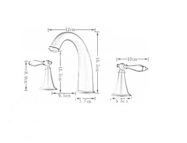 Wholesale And Retail Promotion NEW Deck Mounted Antique Brass Bathroom Basin Faucet Dual Handle Sink Mixer Tap