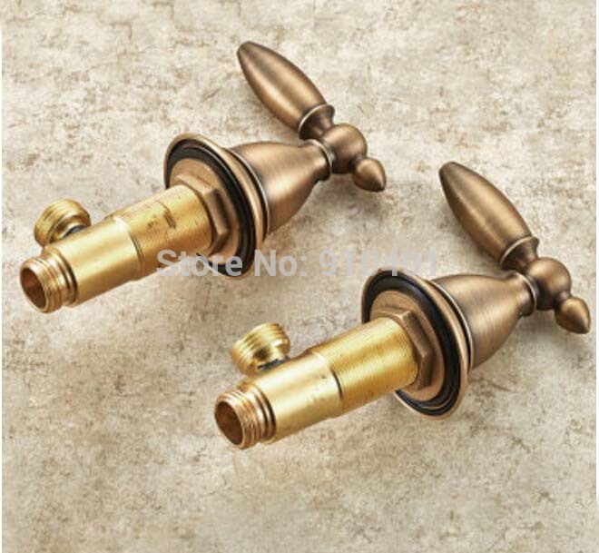 Wholesale And Retail Promotion NEW Modern Antique Brass Widespread Bathroom Sink Faucet Dual Handles Mixer Tap