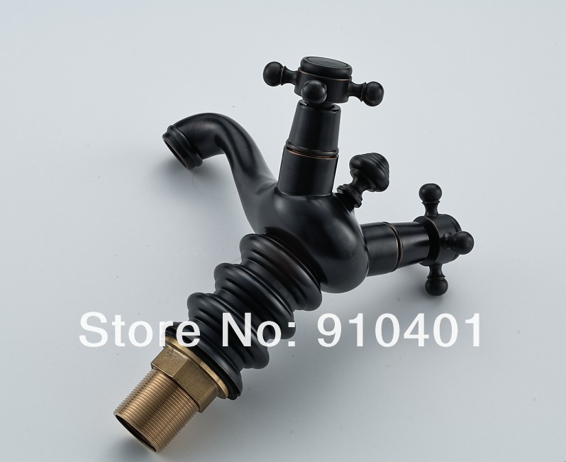 Wholesale And Retail Promotion  Oil Rubbed Bronze Bathroom Faucet Dual Cross Handles Sink Mixer Tap Deck Mounted