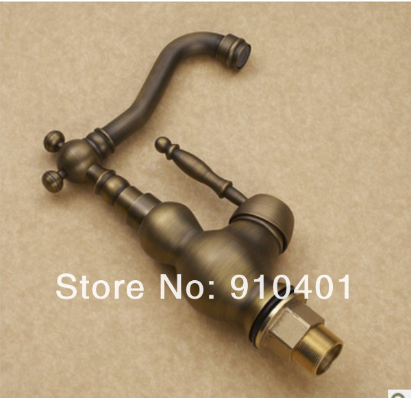 Wholesale And Retail Promotion Swivel Spout Antique Bronze Kitchen Faucet Vessel Sink Mixer Tap Deck Mounted