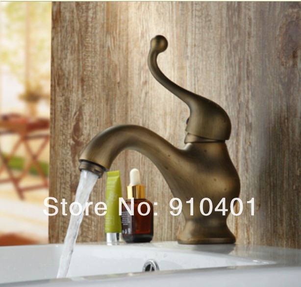 Wholesale And Retail Promotion eck Mounted Antique Bronze Bathroom Basin Faucet Single Handle Sink Mixer Tap