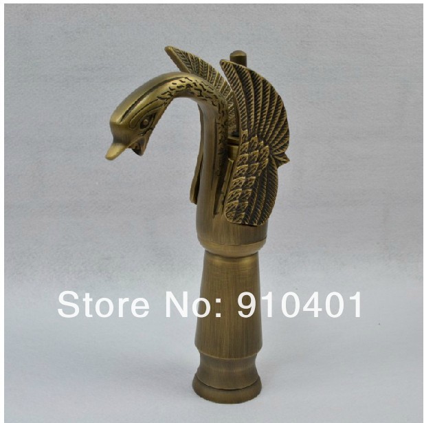 Wholesale and retail Promotion NEW Antique Brass Tall Bathroom Faucet Swan Shape Swivel Single Handle Mixer Tap