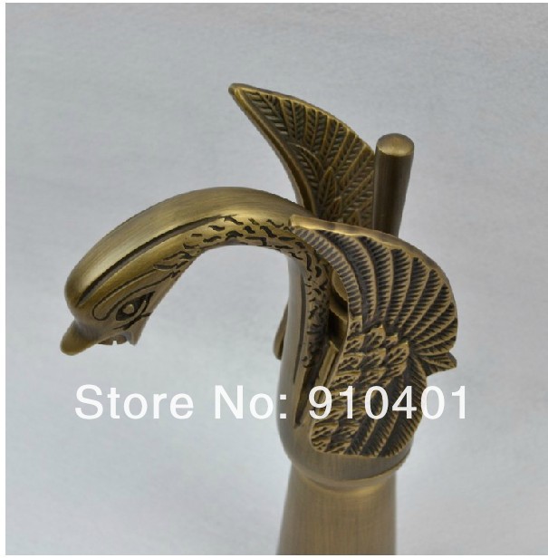 Wholesale and retail Promotion NEW Antique Brass Tall Bathroom Faucet Swan Shape Swivel Single Handle Mixer Tap