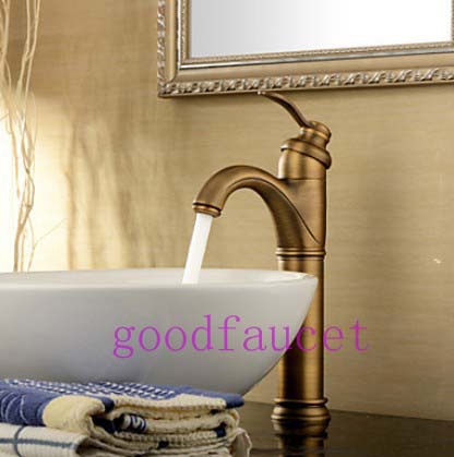 sale Wholesale and retail antique bronze bathroom faucet single handle vessel sink mixer tall hot and cold tap