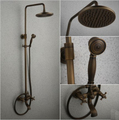 NEW antique bronze shower set bathroom shower 8"shower head with buthfaucet solid brass rainfall shower