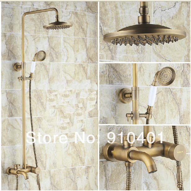 Wholdsale And Retail Promotion Modern Antique Brass Rain Shower Faucet Bathtub Shower Mixer Tap W/ Hand Shower