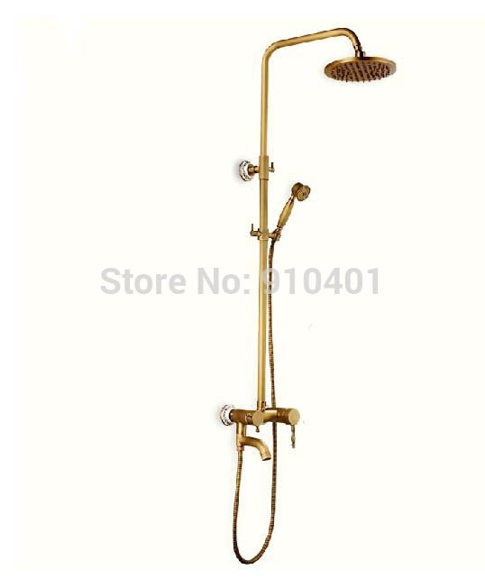 Wholesale And Retail Promotion 2014 NEW Antique Brass Ceramic Rain Shower Faucet Bathtub Mixer Tap Hand Shower