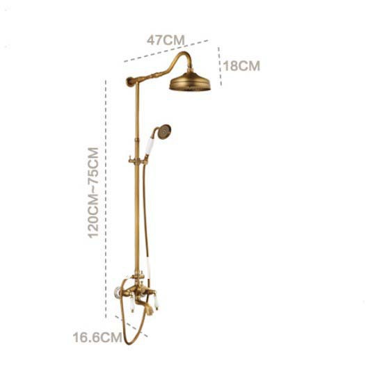 Wholesale And Retail Promotion Luxury Antique Brass Wall Mounted Shower Set 8" Rain Shower Head Tub Mixer Tap