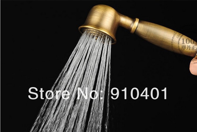 Wholesale And Retail Promotion Luxury Wall Mounted Antique Brass Bathroom Shower Faucet Dual Cross Handles Tap