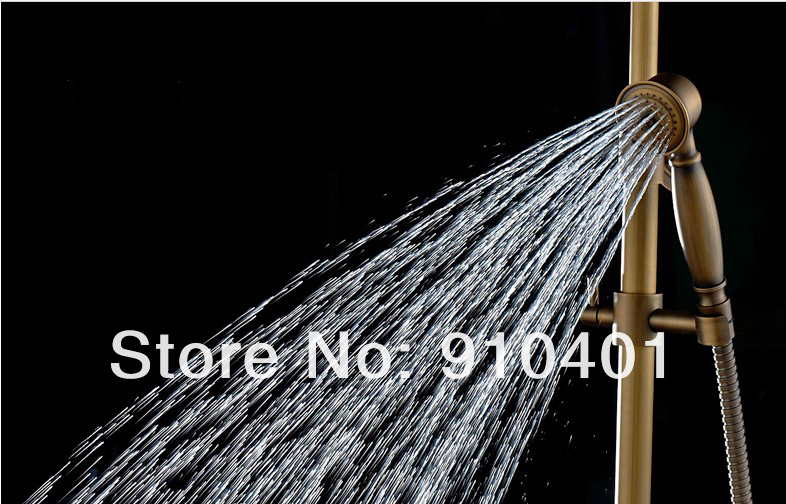 Wholesale And Retail  Promotion NEW Euro 8" Round Rain Shower Faucet Bathtub Shower Mixer Tap Dual Cross Handles