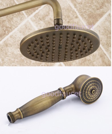 Wholesale And Retail Promotion NEW Wall Mounted Antique Brass Rain Shower Faucet Tub Mixer Tap Shower Column