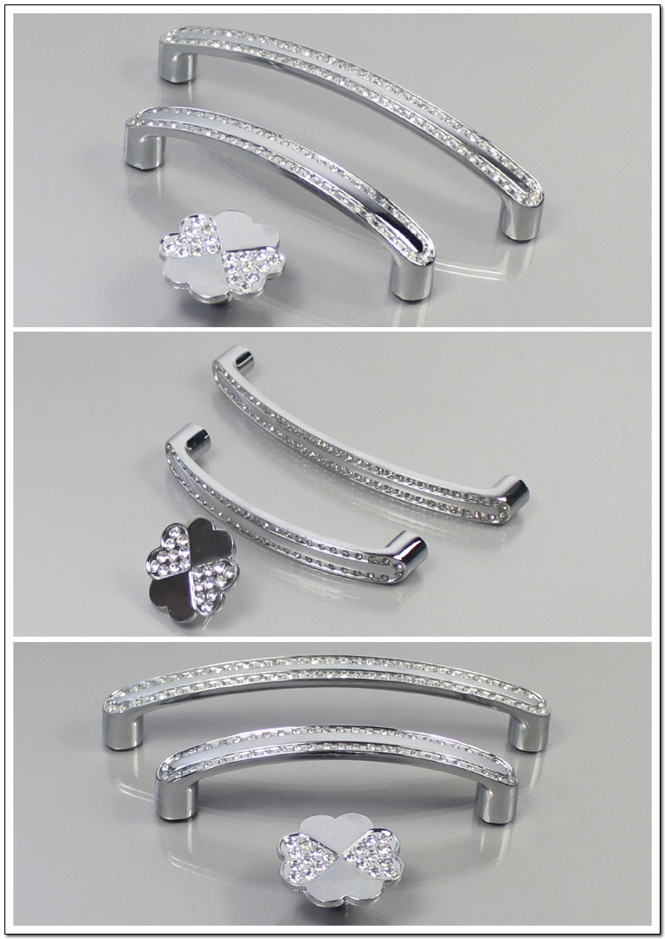 8pcs 96mm K9 Crystal Star Handle Postmodern Contracted Europe Type Cabinet Drawer Chest Diamond Door Handle