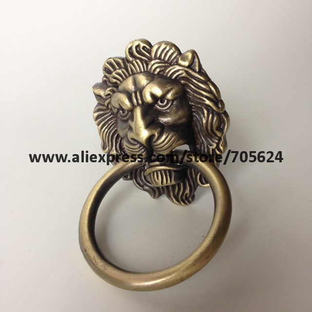 Free Shipping 10pcs/lot Lion Head funiture Cabinet knob And Drawer Pull, Funiture hardware (64mm x 52mm,Ring D:52mm)