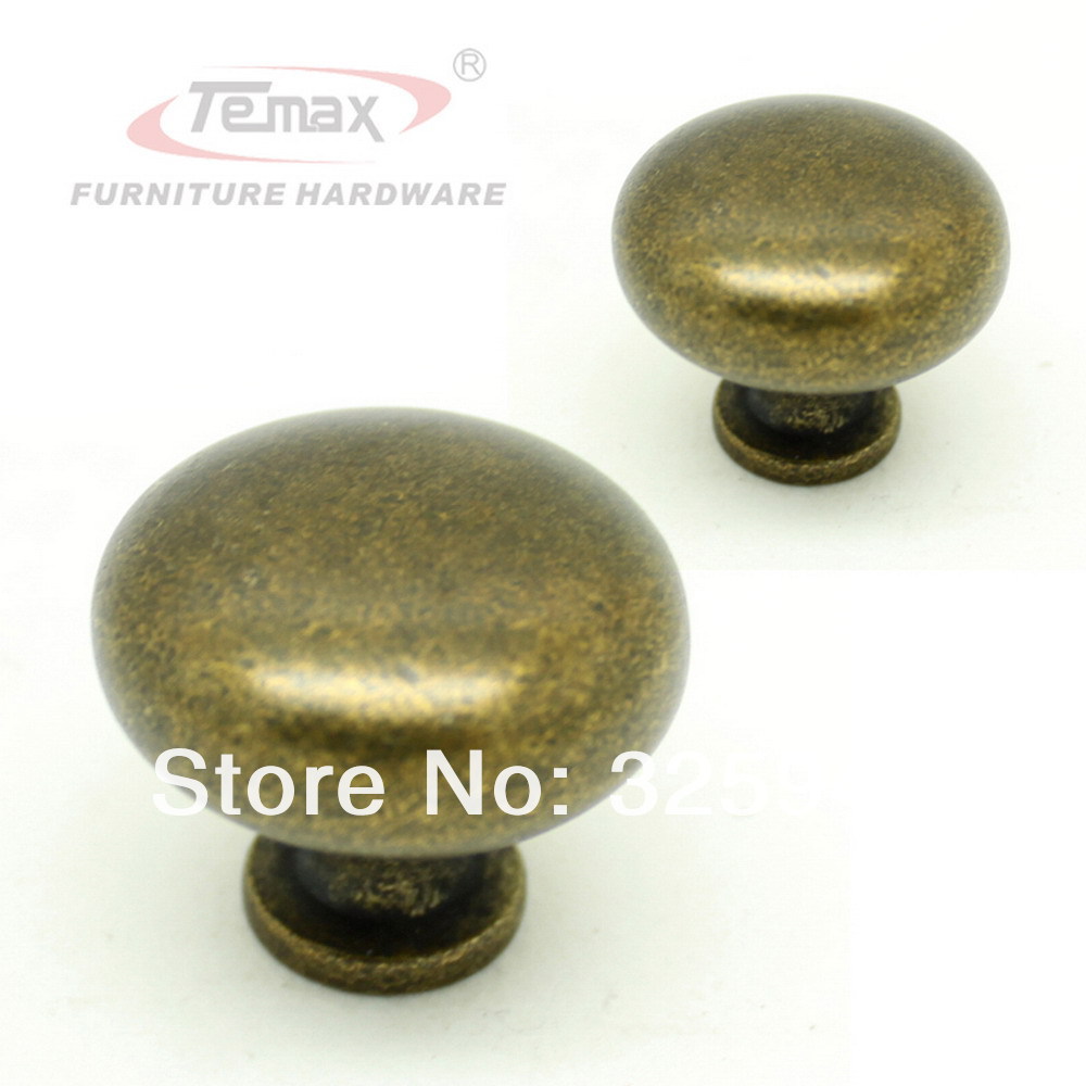 10pc Solid 30mm BRASS mushroom style furniture KITCHEN CABINET dresser knobs pull Handle